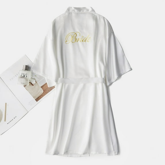 Cqxid525 Summer Clothing Robes for Women Bathrobe Wedding Party Soild Sleepwear Pajamas for Women's Satin Nightgown Soft Lightweight