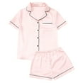 thumbnail image 1 of Cqxid525 Summer Clothing sale! Short Sleeve Pj Set Satin Silk Loungewear Sets Sleepwear Womens Set Down Pajamas Two Women Suits Sets Sleepwear Pjs Sets Lounge Set, 1 of 7