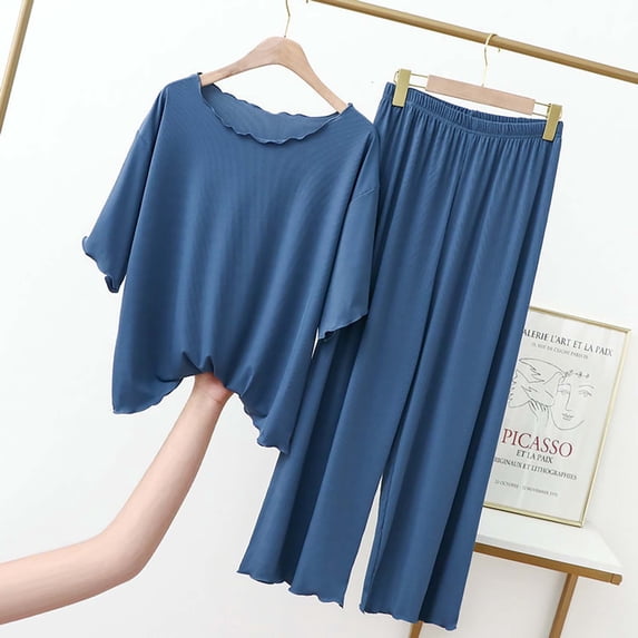Cqxid525 Summer Clothing sale! Summer Sleepwear Shirt Women's 3/4 Sleeve Pajamas Sets Pants Sleepwear Pjs Sets Lounge Set