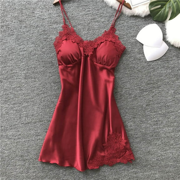 Cqxid525 Summer clearance sale! Women Nightgowns & Sleepshirts Robe Lace Fashion Women Sleepwear Pad Dress Underwear Nightwear Lingerie Casual Print Sleepdress