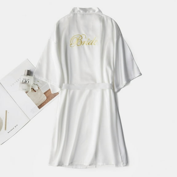 Cqxid525 Summer clearance sale! Womens Plush Soft Robe Bathrobe Wedding Party Soild Sleepwear Pajamas for Women's Satin Nightgown Shower Spa House Long Robe for Women
