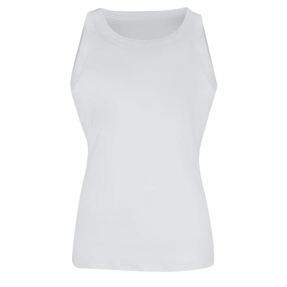 Cqxid525 Women's Casual Top Tank Top for Women Sleeveless Solid Color T Shirts Crewneck Summer Basic Tee Slim Fit Tight Y2K Crop Tops