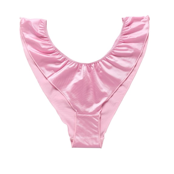 Cqxid525 Women's Cotton Brief Underwear Elastic Color Ding Female Waist European and American Foreign Trade Silky Satin Cotton Crotch Breathable Briefs Workout Breathable Comfortable Panties