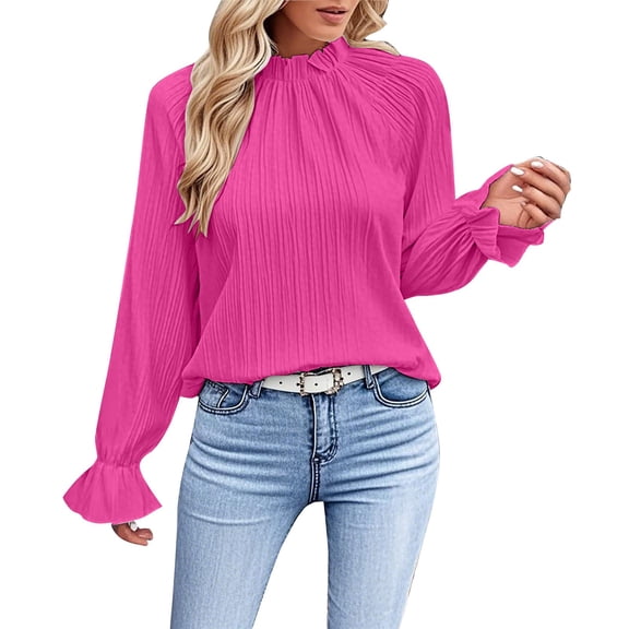 Cqxid525 Womens Dress Shirts Long Sleeve 2025 New Solid Color Style Loose Long Sleeved Shirt with Collar