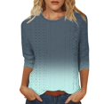 thumbnail image 1 of Cqxid525 Womens Tops 2025 Summer Casual Crew Neck Hollowed Out Shirt Third of the Length of the Top, 1 of 4