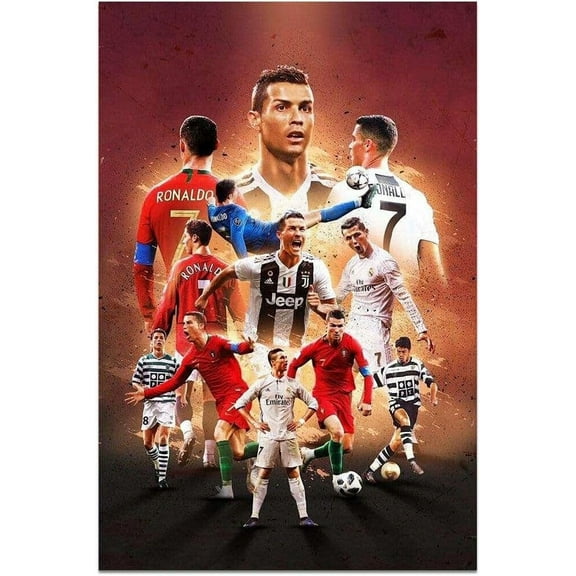 Cr7 Cristiano Ronaldo Footballer Wall Art Posters Canvas Art Poster Print Picture Living Room Mural Bedroom Decoration Painting Fashion Wall Decor for Gym Football Club Fan Gift Unframe 12x18inch