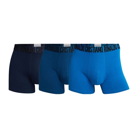 Cr7 Men Boxer Shorts, Pack Of 3 - Trunks, Organic Cotton Stretch Blue M (Medium)