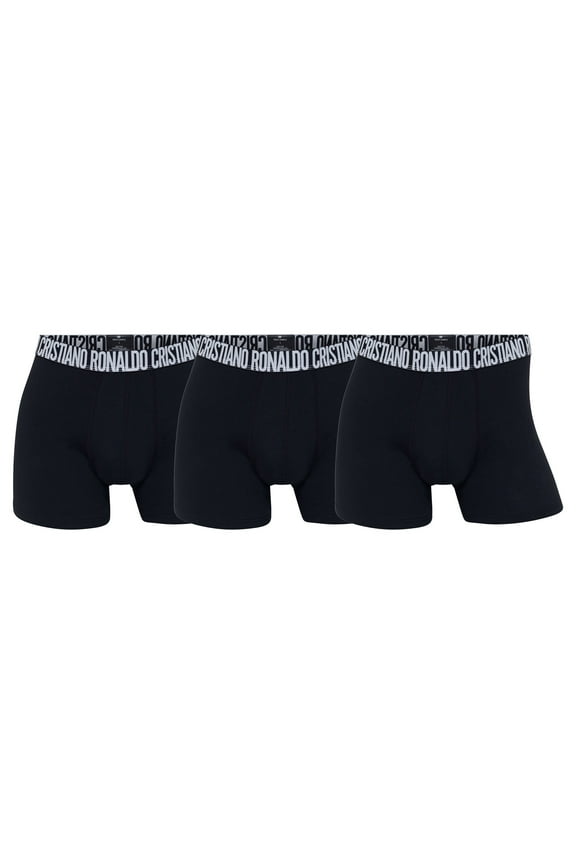 Men's Boxer Shorts, 3-Pack - Trunks, Cotton Stretch, Logo Waistband Black Xl (X-Large)