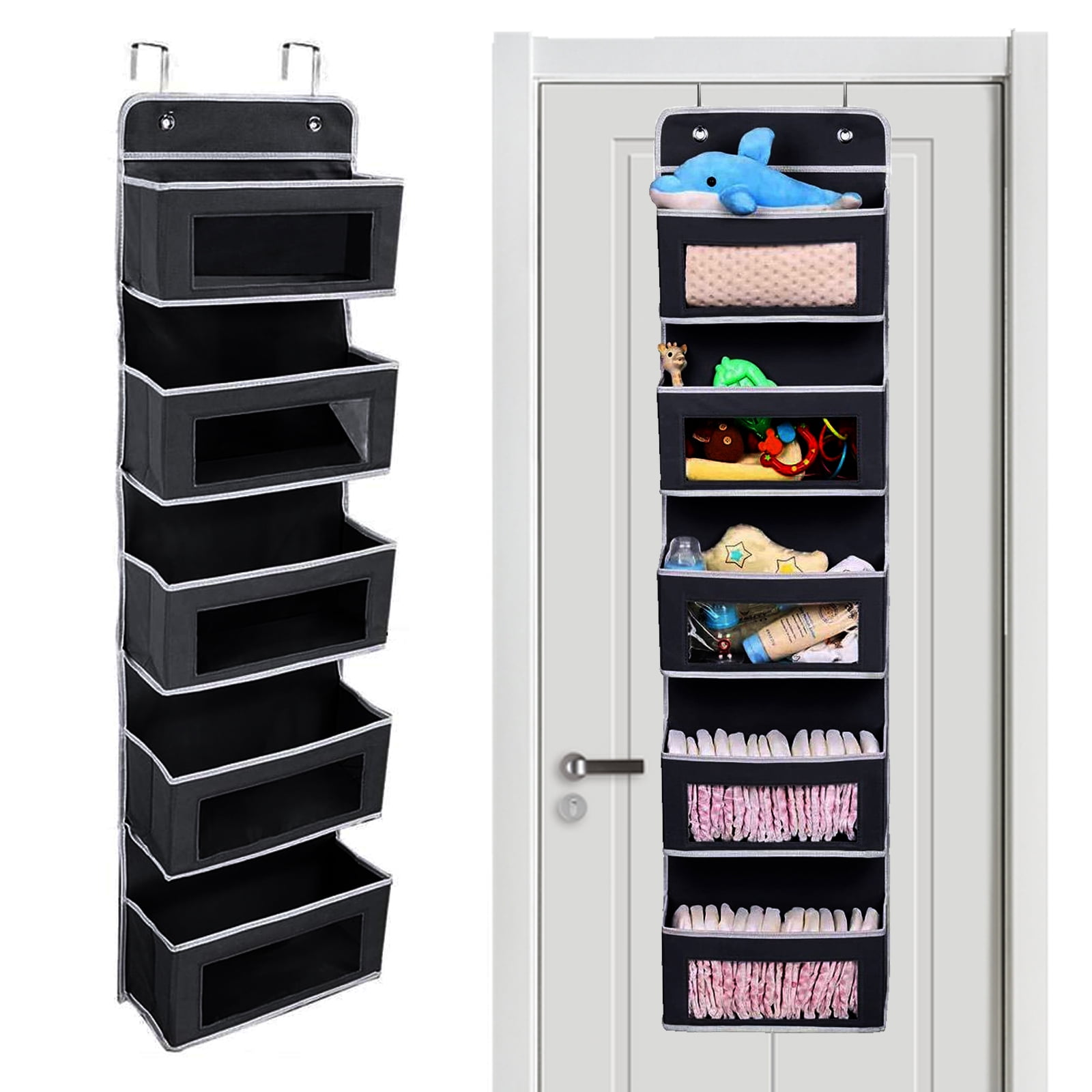 CrBoelves Over the Door Kitchen Organizer, 5-Shelf Hanging Pantry ...