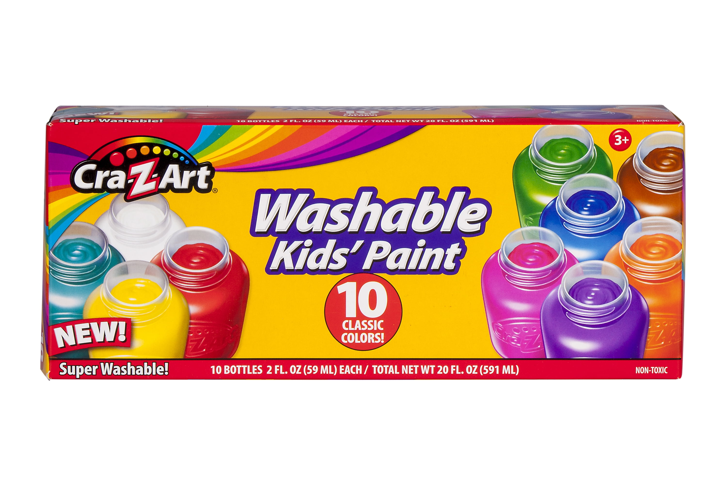 Cra-Z-Art Washable Kids Paint 20 Colors, 2fl. Oz Each, Total 40 Fl.  Oz,NWBox