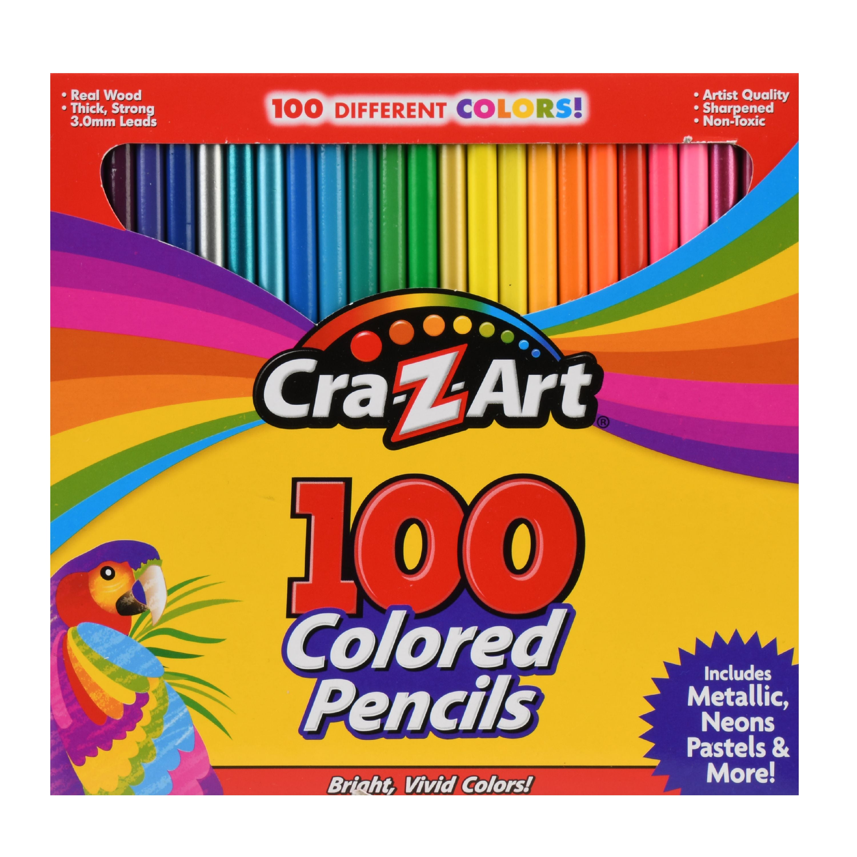 Cra-Z-Art Real Wood, Beginner to Advanced, Child & Adult Colored Pencils, 100 Count