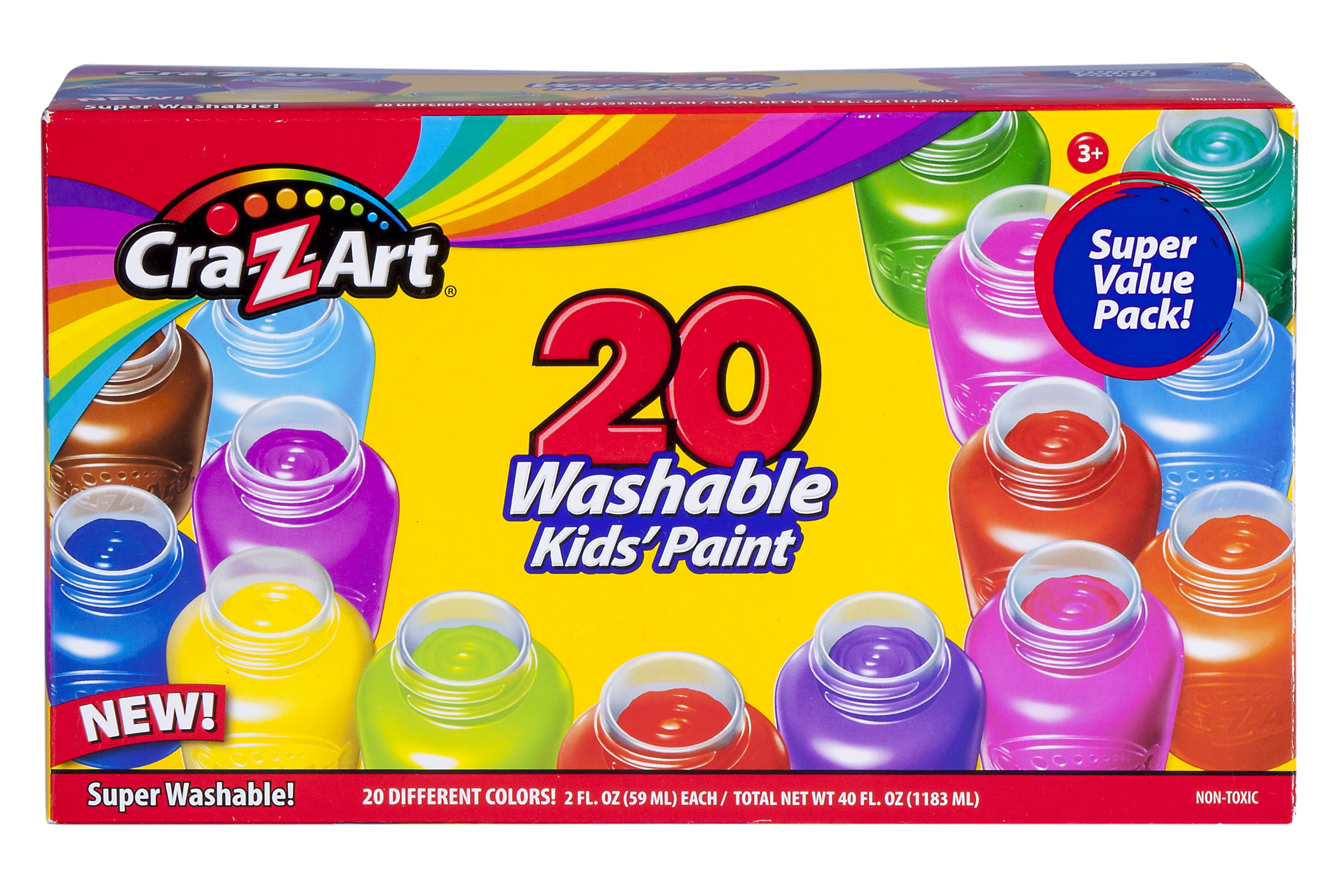 ColorCrayz Paint Set for Kids - 27 Piece Art Kit for Girls & Boys Ages 4-10  - Non-Toxic Washable Painting Supplies with Canvases, Brushes Easel Smock