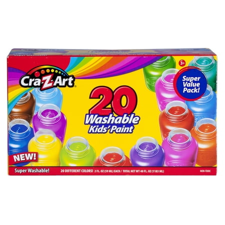 Cra-Z-Art 20 Count Multicolor Washable Paint, Child Ages 3 and up, Back to School Supplies