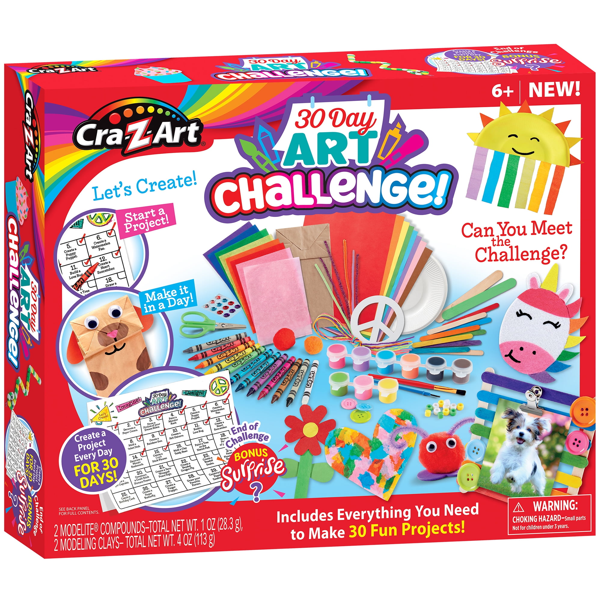 Cra-Z-Art: 30 Day Art Challenge! Craft Kit with 30 Fun Projects