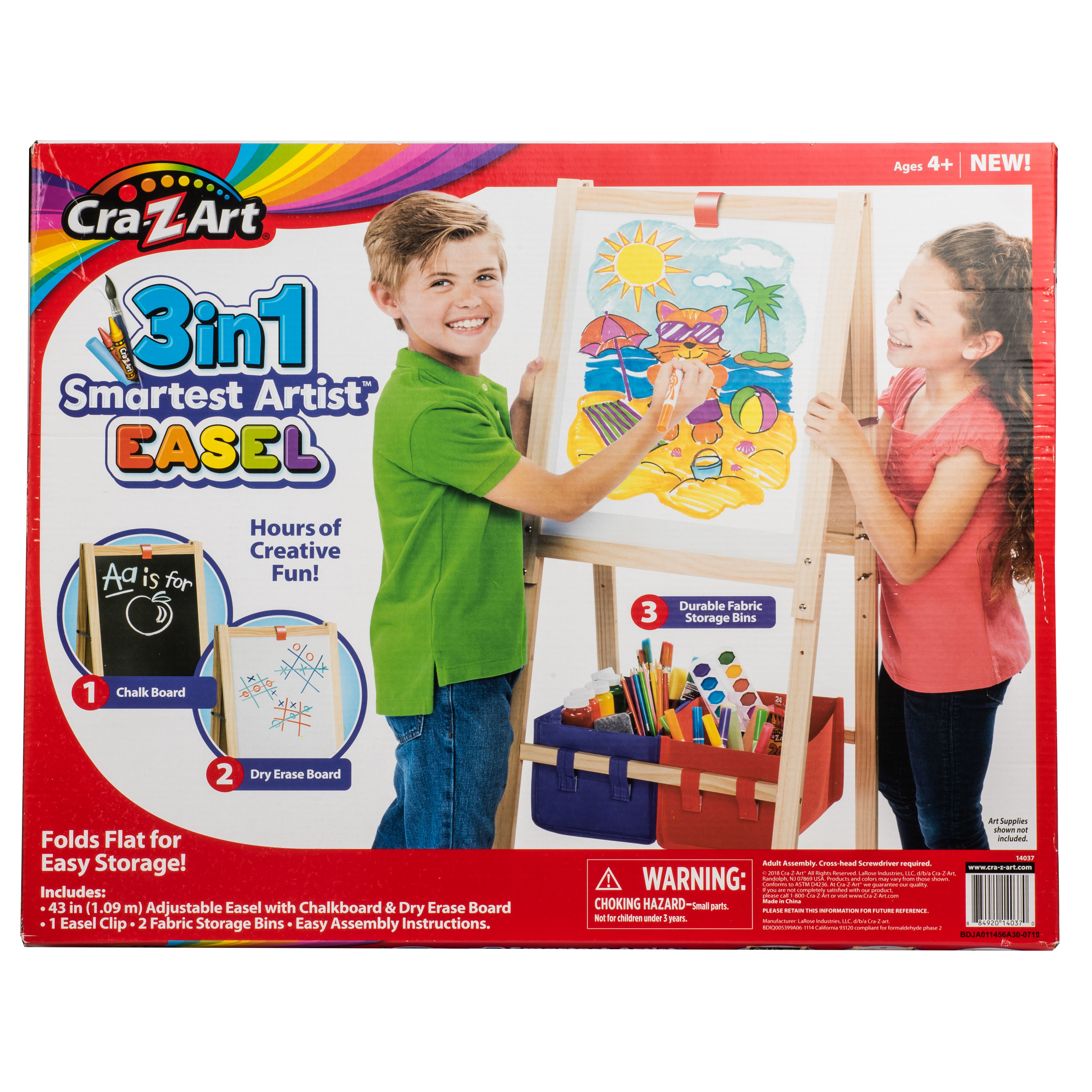 Cra-Z-Art 37"- 43" Double-Sided Wood Children's Art Easel, Child Ages 4 and up - image 1 of 9