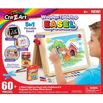 Cra-Z-Art 5-in-1 Portable Wood Tabletop Art Easel with Chalkboard and Dry Erase Board