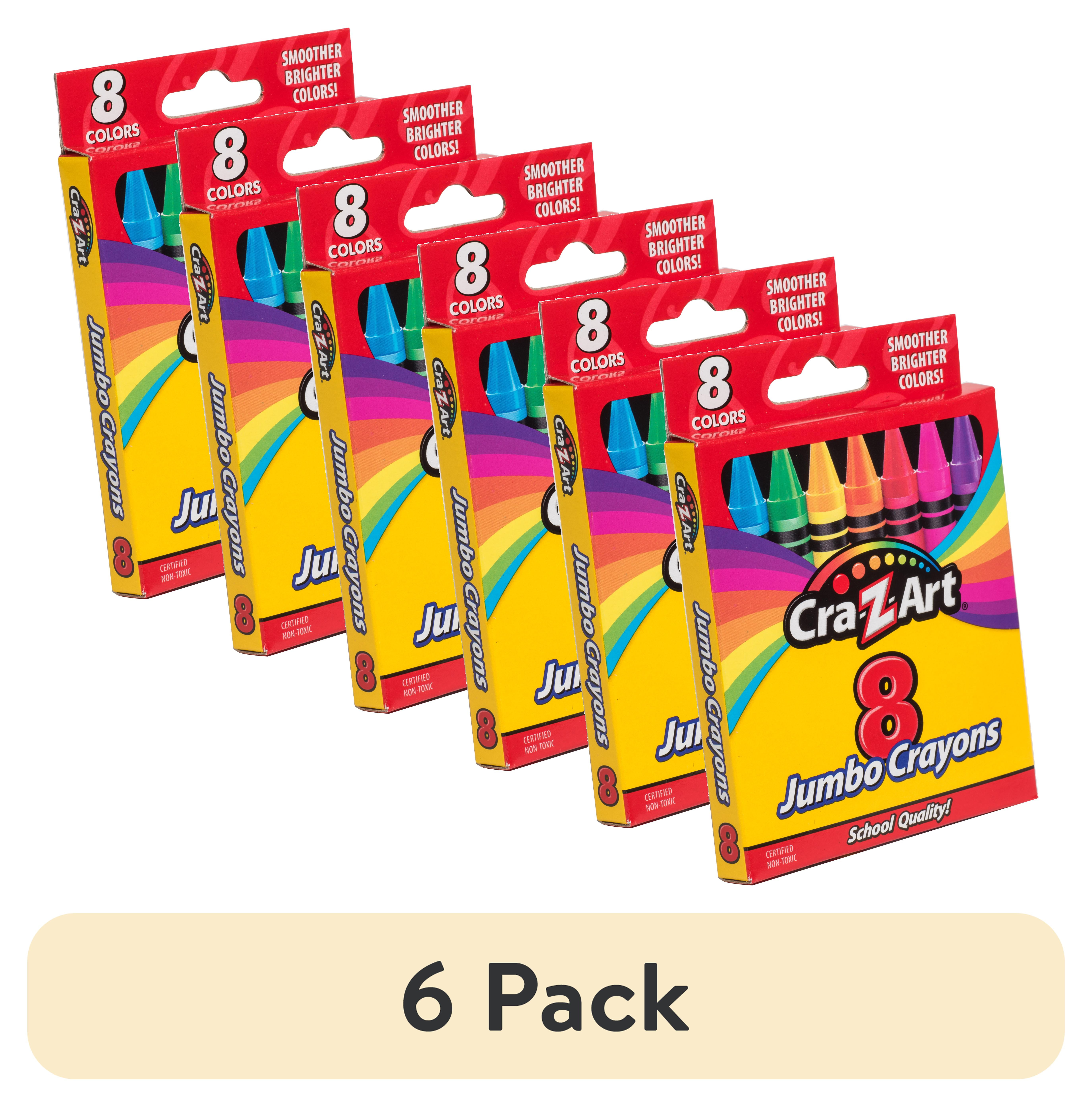 6 pack) Cra-Z-Art 8 Piece Count Jumbo Crayon, Multicolor, Child Ages 3 and  up, Back to School Supplies 