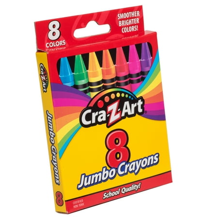 Cra-Z-Art 8 Piece Count Jumbo Crayon, Multicolor, Child Ages 3 and up, Back to School Supplies