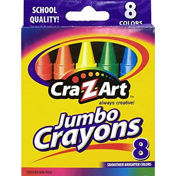 Cra-Z-Art 8 Piece Count Jumbo Crayon, Multicolor (Pack of 3)