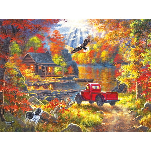 Cra-Z-Art Abraham Hunter 500-Piece Lake Cottage Retreat Jigsaw Puzzle