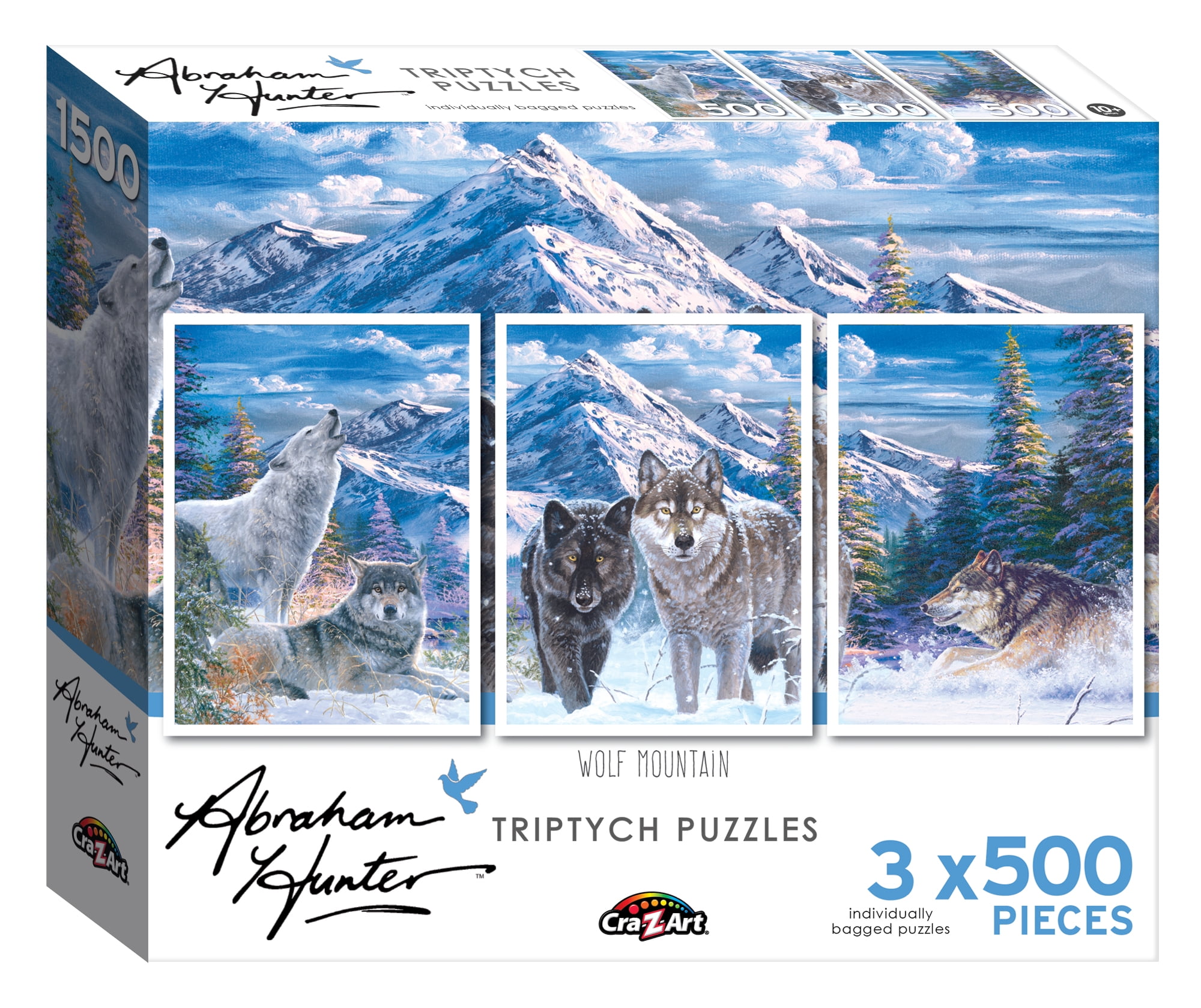 Cra-Z-Art Abraham Hunter Triptych Jigsaw Puzzle, 3 Pack, 500-Piece