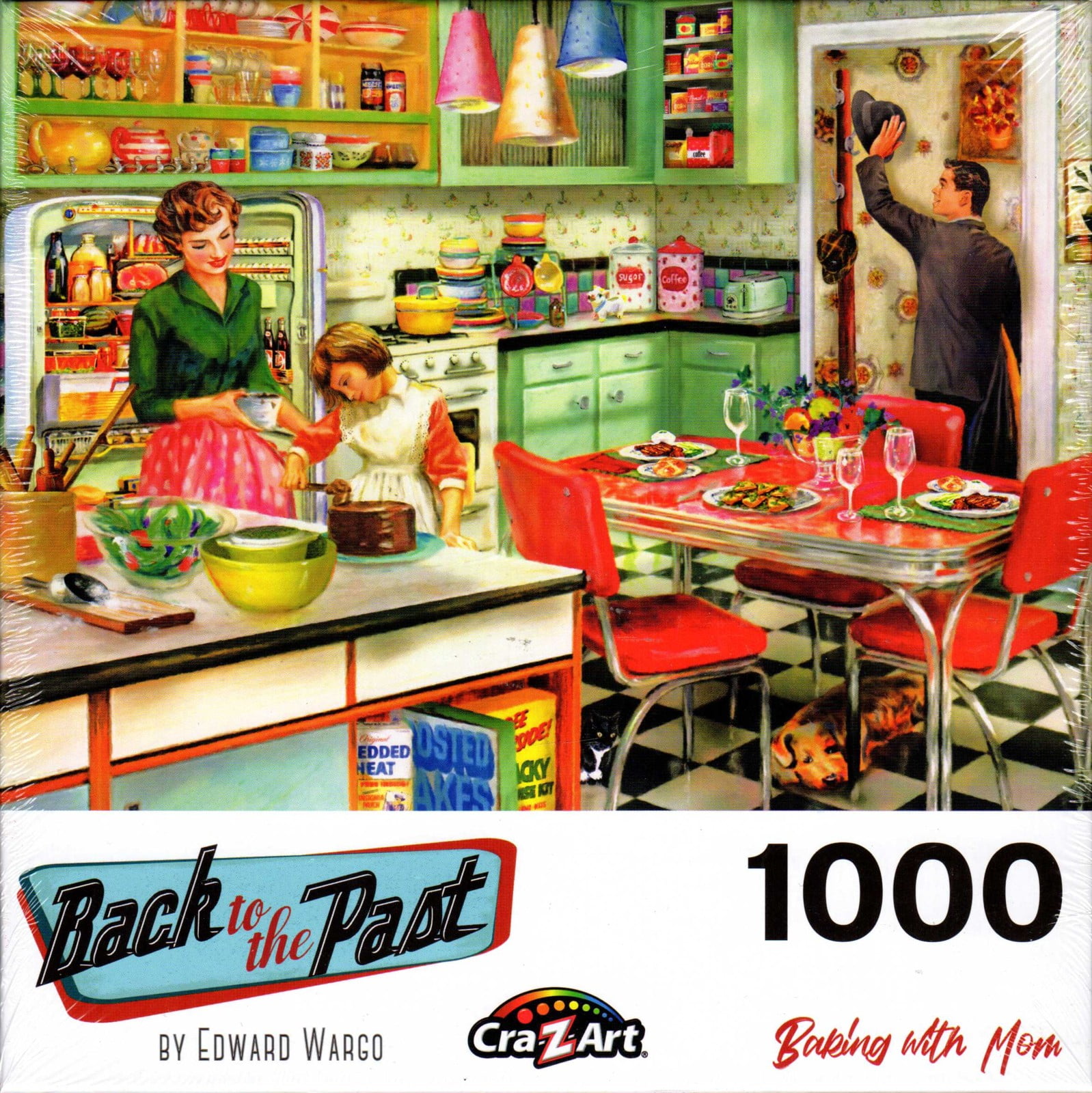RoseArt Back to the Past 1000-Piece Baking With Mom Adult Interlocking Puzzle