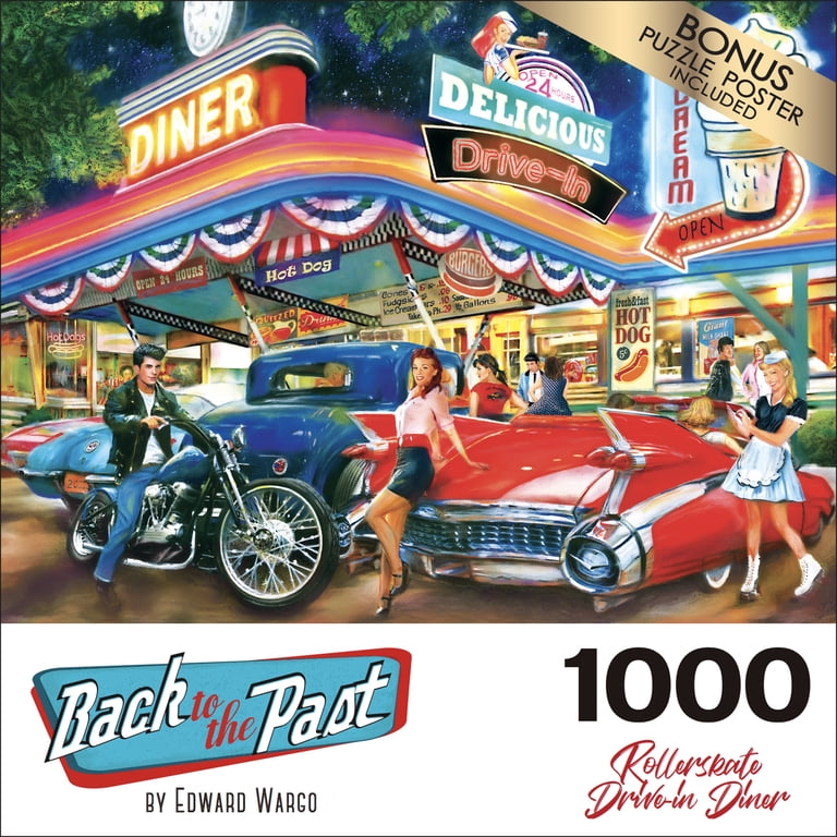 Cra-Z-Art Back to the Past 1000-Piece Roller Skate Drive In Diner