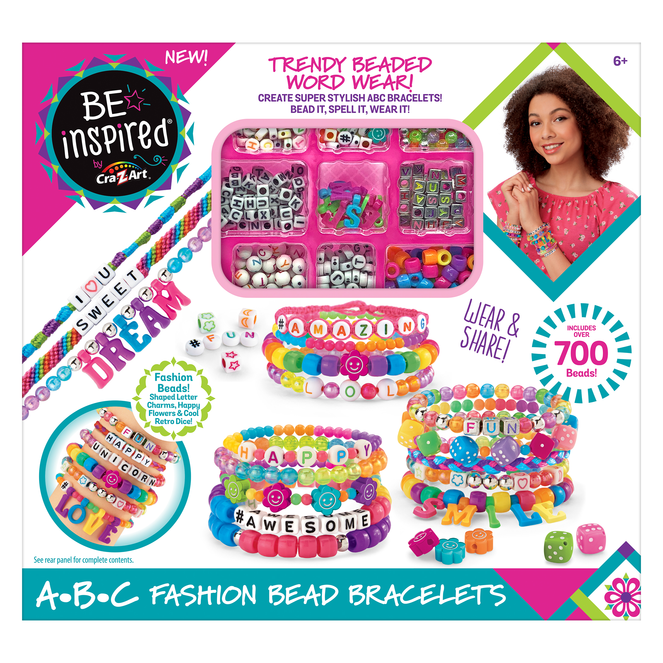 Cra-Z-Art Be Inspired ABC Fashion Bead Bracelet Studio, 800+ Multi-Color Beads - image 1 of 9
