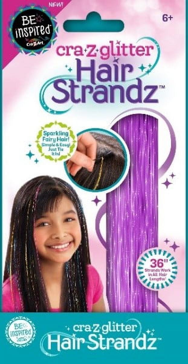 CraZArt Be Inspired CraZGlitter Hair Strandz, 36" MultiColor Tie