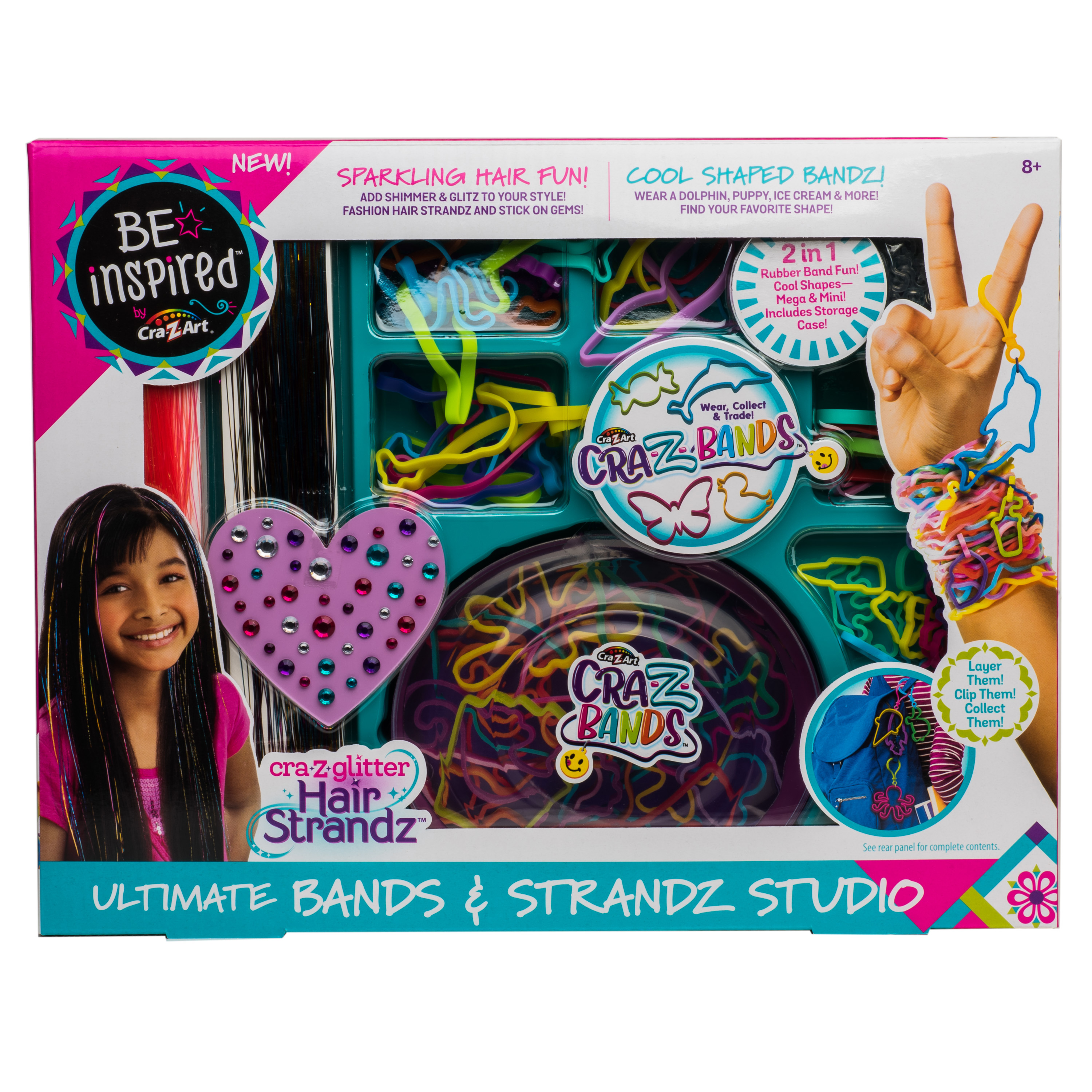 Cra-Z-Art Be Inspired Crazy Bands and Strands Bracelet Studio, Multicolor Kit Ages 4 and up - image 1 of 11