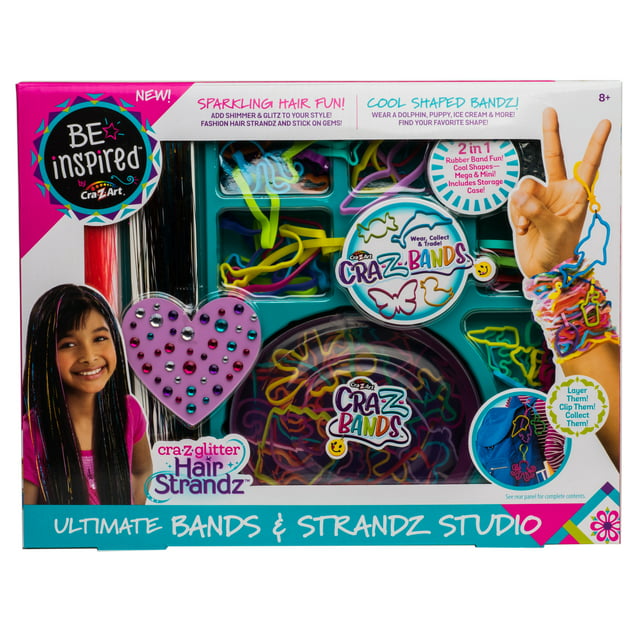 Cra-Z-Art Be Inspired Crazy Bands and Strands Bracelet Studio, Multicolor Kit Ages 4 and up