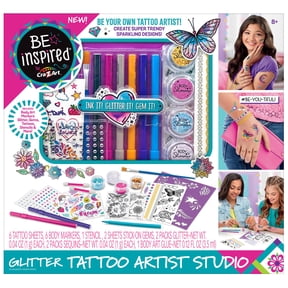 Cra-Z-Art Be Inspired Glitter Temporary Tattoo Artist Studio Unisex Craft Kit, Ages 8 and up