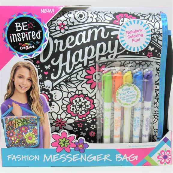 Cra-Z-Art Be Inspired Messenger Bag Coloring Design Kit (Styles May Vary), Unisex Child Ages 6 and up
