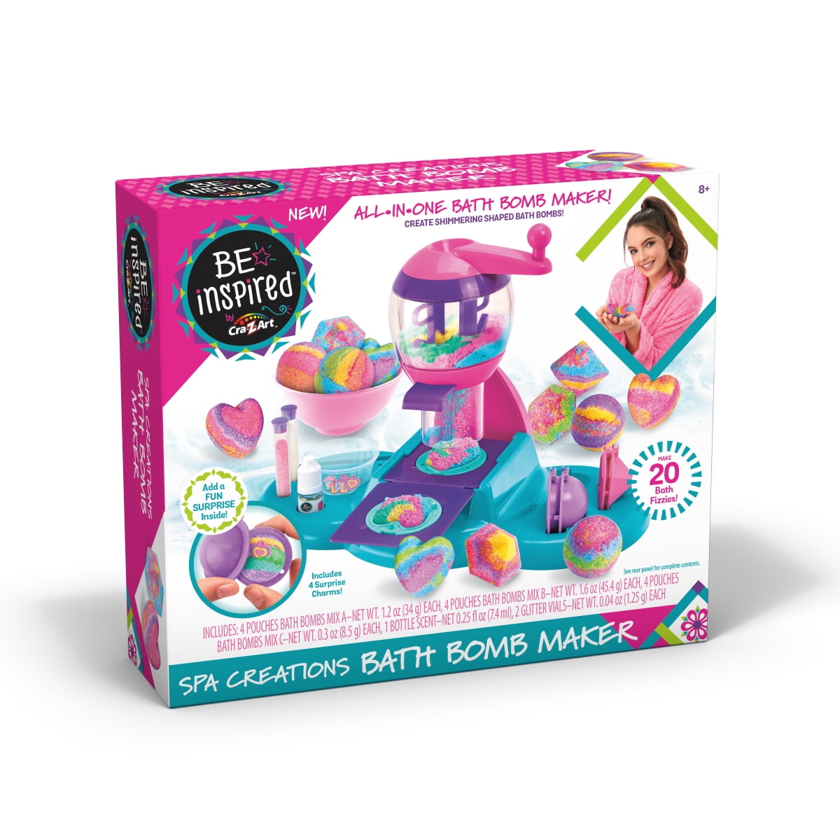 CraZArt Be Inspired Spa Creations Bath Bomb Maker, Multicolor Kit for
