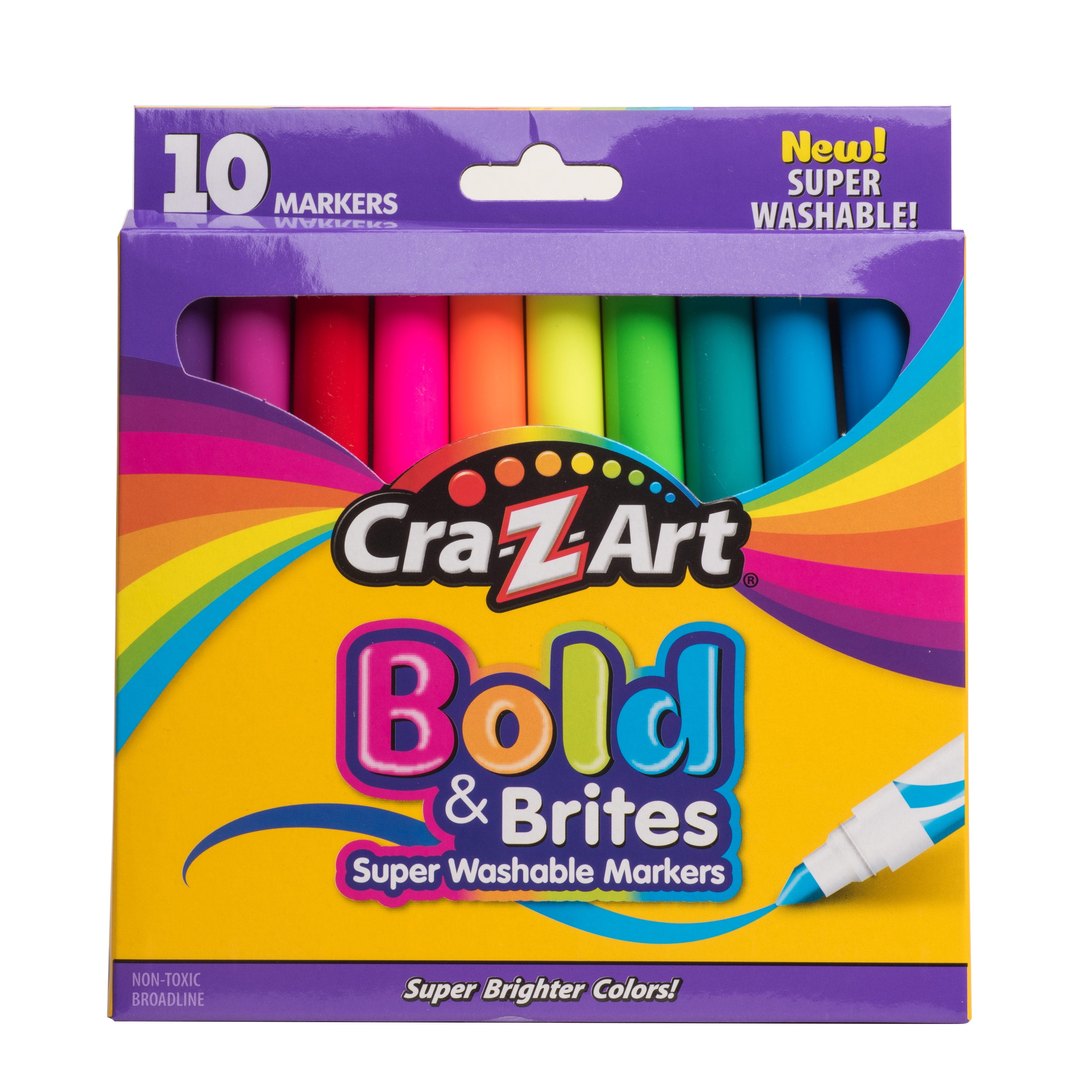Cra-Z-Art Super Washable Markers, Broad Bullet Tip, Assorted