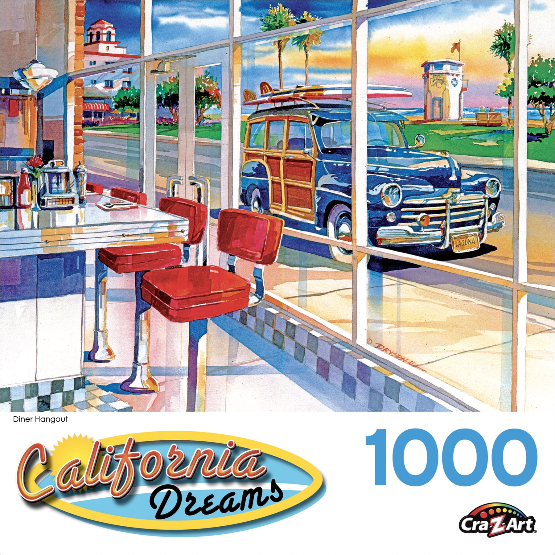 Cra-Z-Art California Dreams 1000-Piece Diner Hangout Jigsaw Puzzle