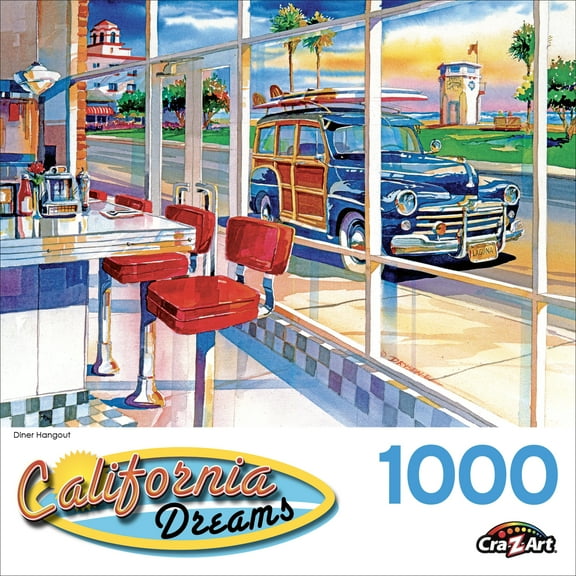 Cra-Z-Art California Dreams 1000-Piece Diner Hangout Jigsaw Puzzle