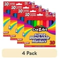 (4 pack) CraZArt Classic Multicolor Broad Line Washable Markers, 10 Count, Back to School