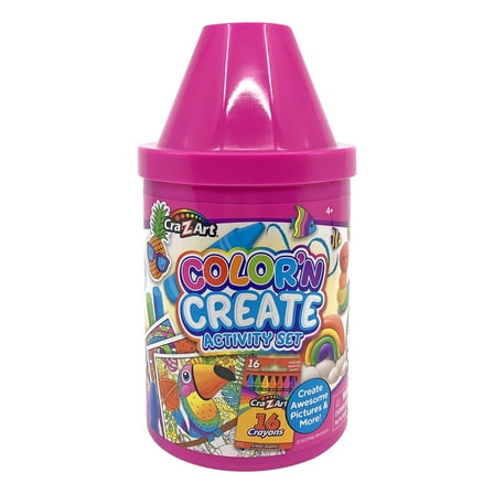 Cra-Z-Art Color 'N Create Crayon Can, Coloring Art Set, 50 pieces