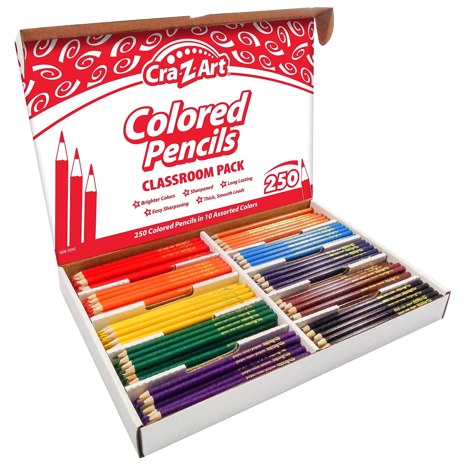 Cra-Z-Art Colored Pencil Classroom Pack Assorted Colors 250/Pack (CZA740011)