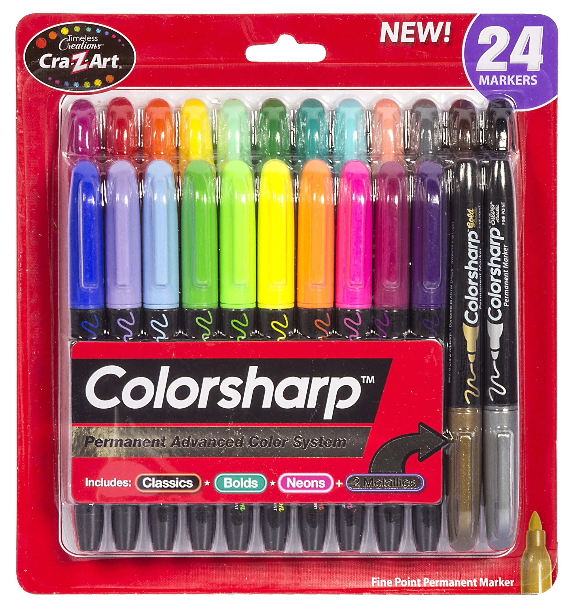 Cra-Z-Art Colorsharp Premium Permanent Markers - Walmart.com