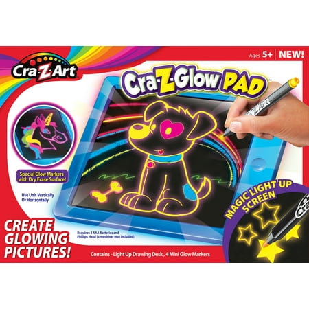 Cra-Z-Art Cra-Z-Glow Pad Magic Light Up Drawing Screen for Boys and Girls