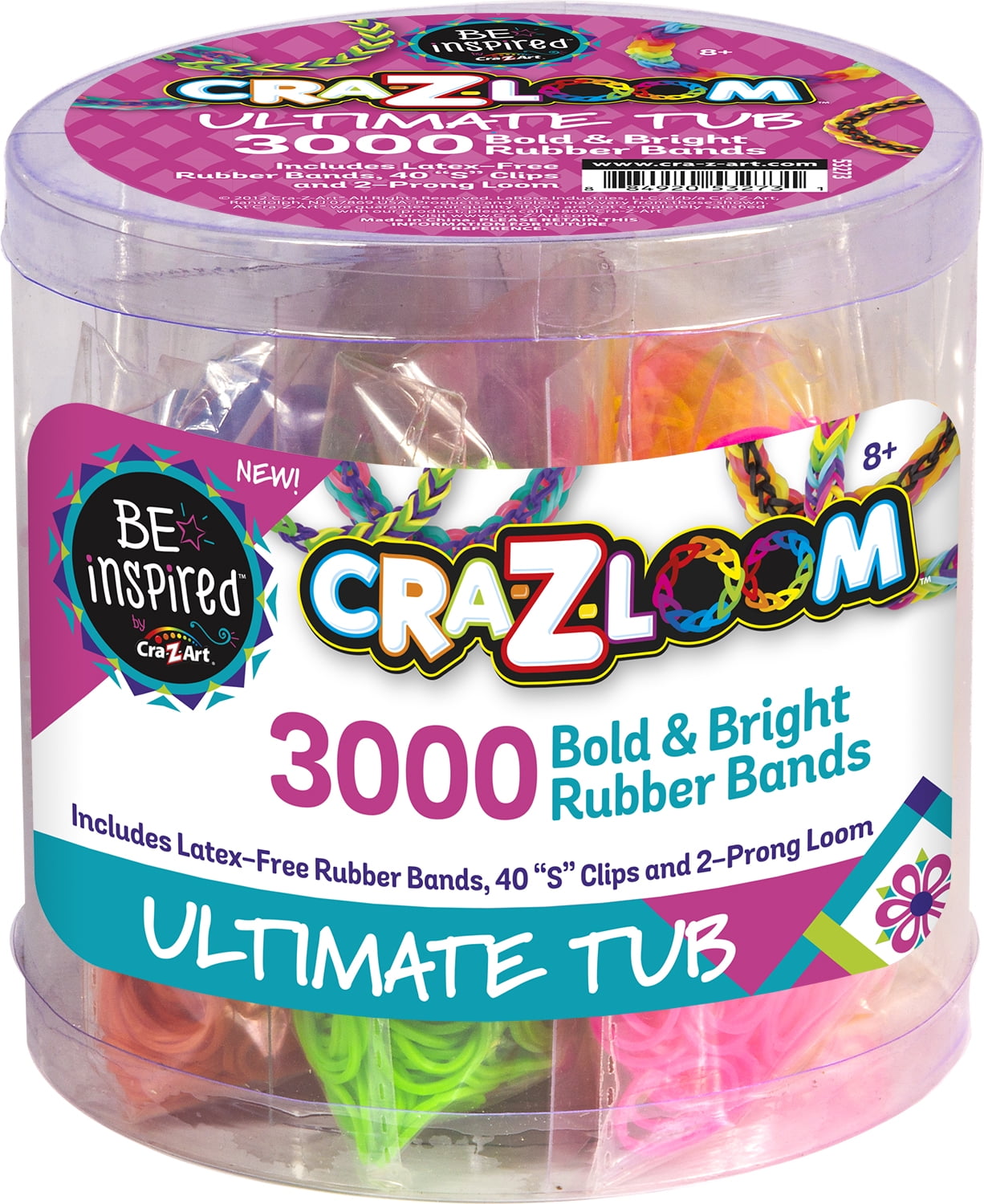 CraZArt - CraZLoom Ultimate Collector Case + 1800 Rubber Bands + 50 S Clips  NEW