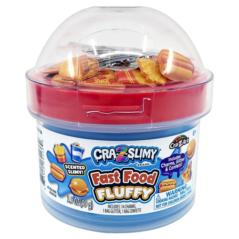 Cra-Z-Art Cra-Z-Slimy Fast Food Fluffy Slime, Blue Slime, Ages 6 and Up