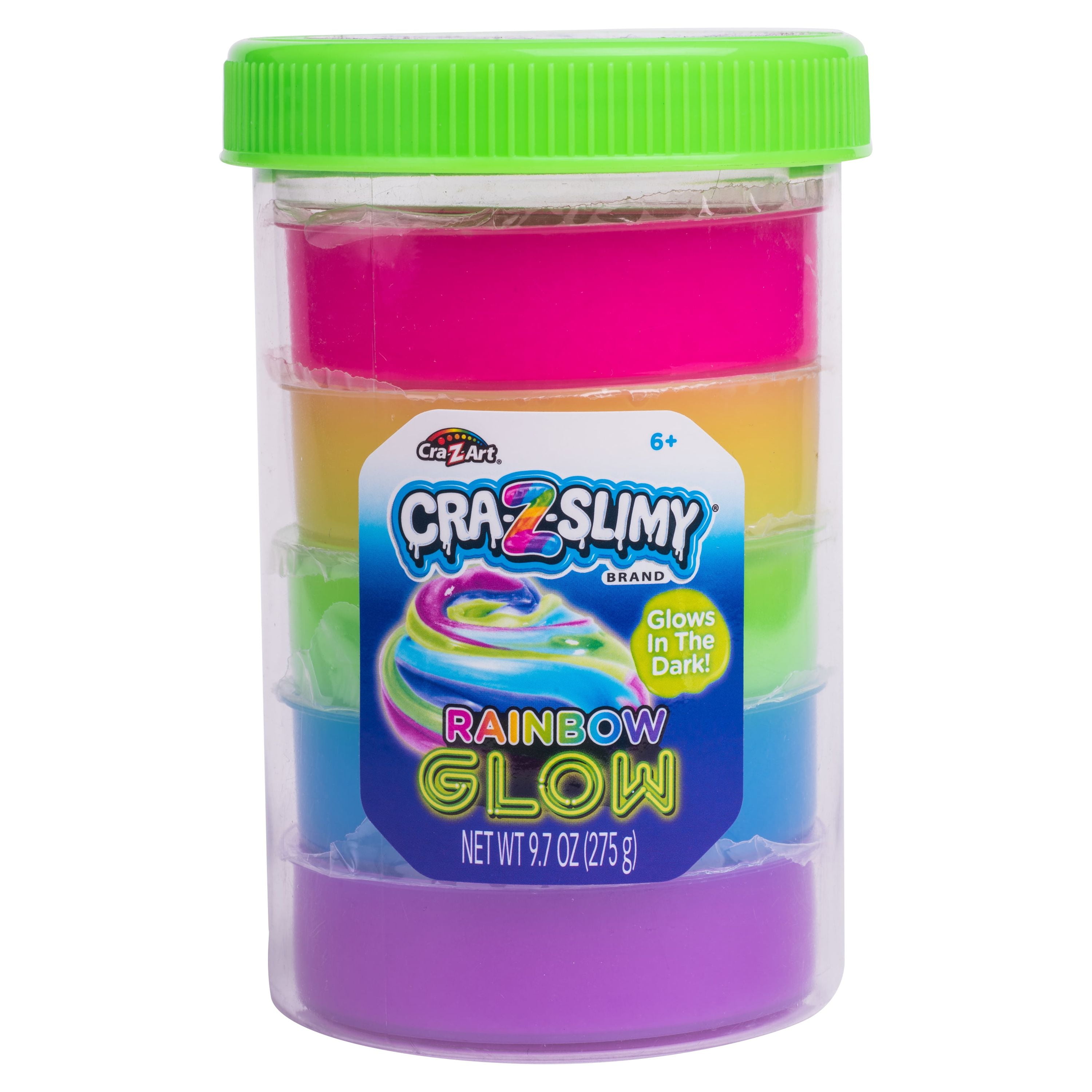 CraZArt CraZSlimy Glow Slime, Multicolor Slime, Child Ages 6 and up