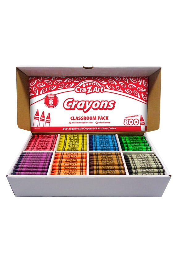 Crayon Classroom Pack, 8 Color, Box of 800