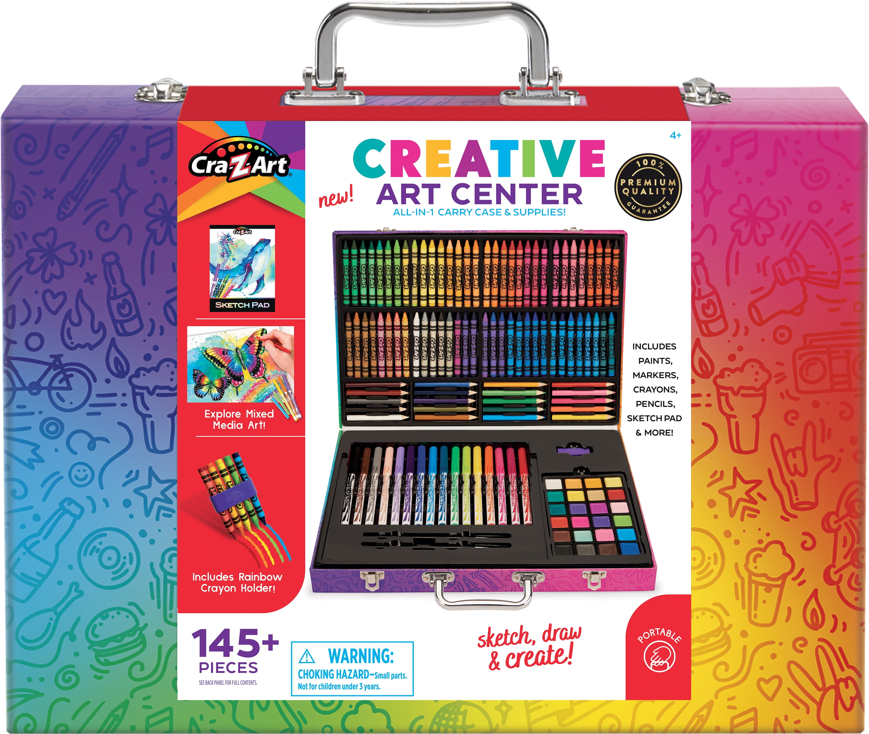 Cra-Z-Art Creative Art Center Case, Drawing Set, Unisex Child Ages 4 and Up, Beginner to Expert