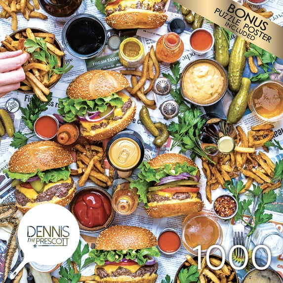 Cra-Z-Art Dennis Prescott 1000-Piece Burger Party Jigsaw Puzzle