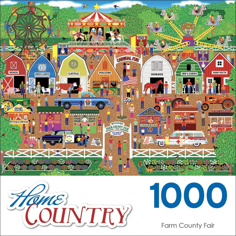 Cra-Z-Art Home Country 1000-Piece Farm County Fair Jigsaw Puzzle