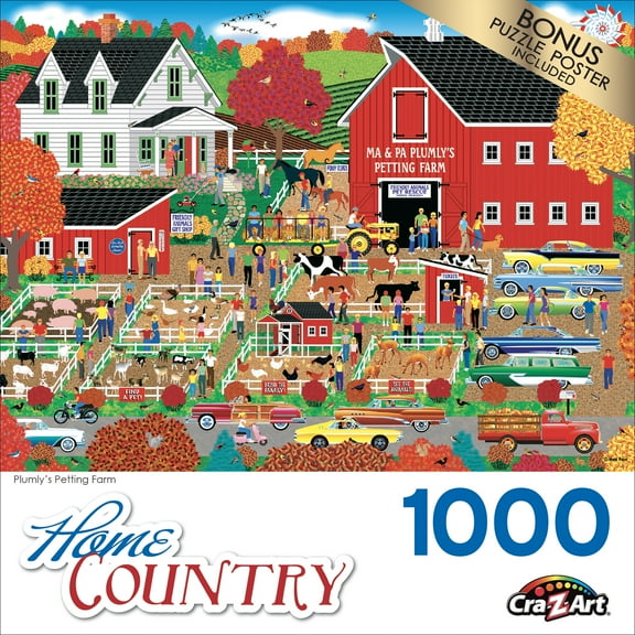 Cra-Z-Art Home Country 1000-Piece Plumly's Petting Farm Jigsaw Puzzle